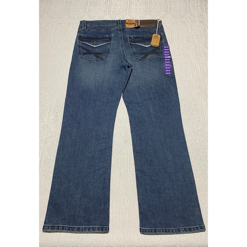 T‎ K Axel Slim Bootcut Jeans Men's Size 36×32 Blue Stretch New